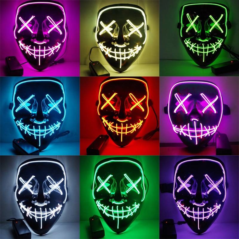 Masque VIP Halloween, masques de Purge à LED