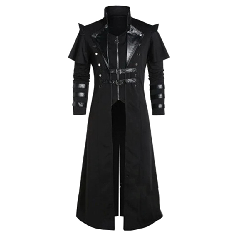 Veste noire longue fendue