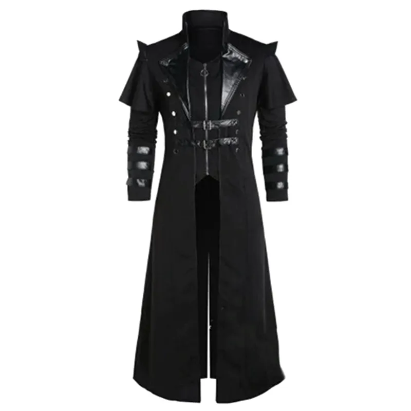 Veste noire longue fendue