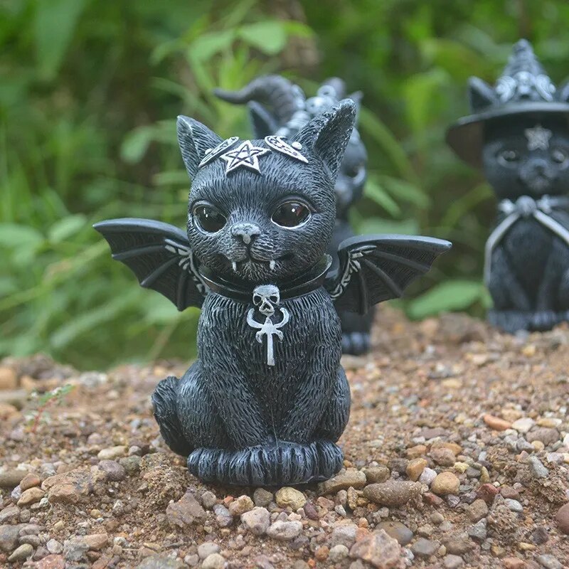 Statuette de Chat de Sorcière en Résine pour Halloween