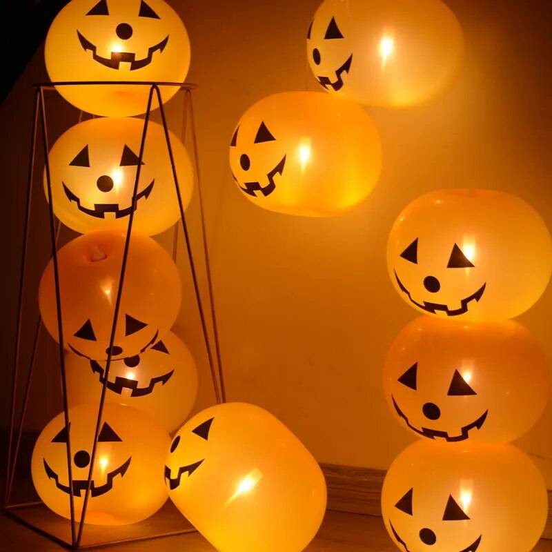 Ballons Lumineux à LED en Forme de Citrouille