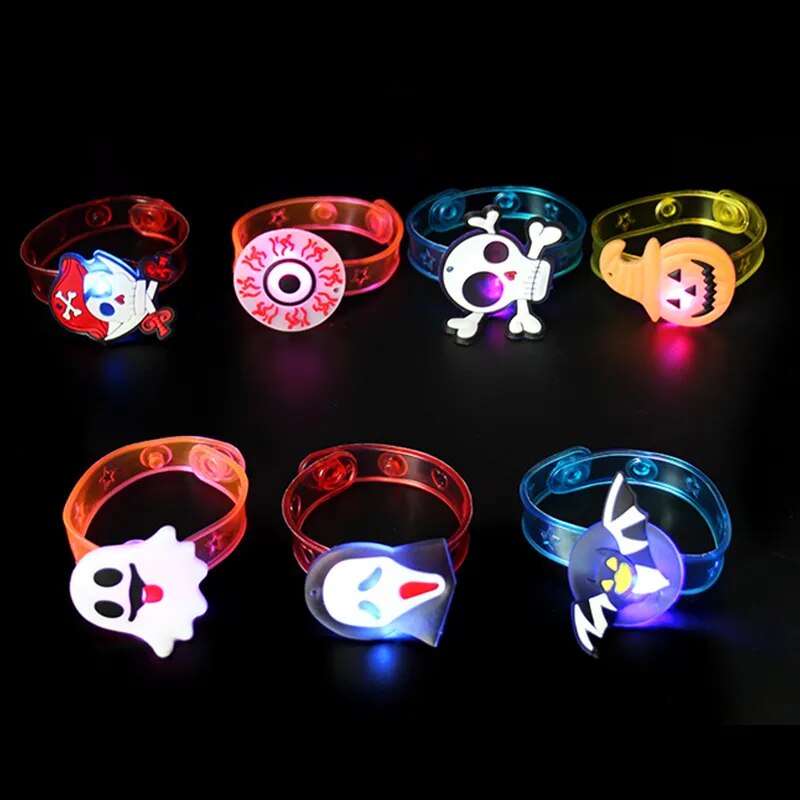 Lot de 12 Bracelet Lumineux LED Clignotants pour Halloween, pour enfant