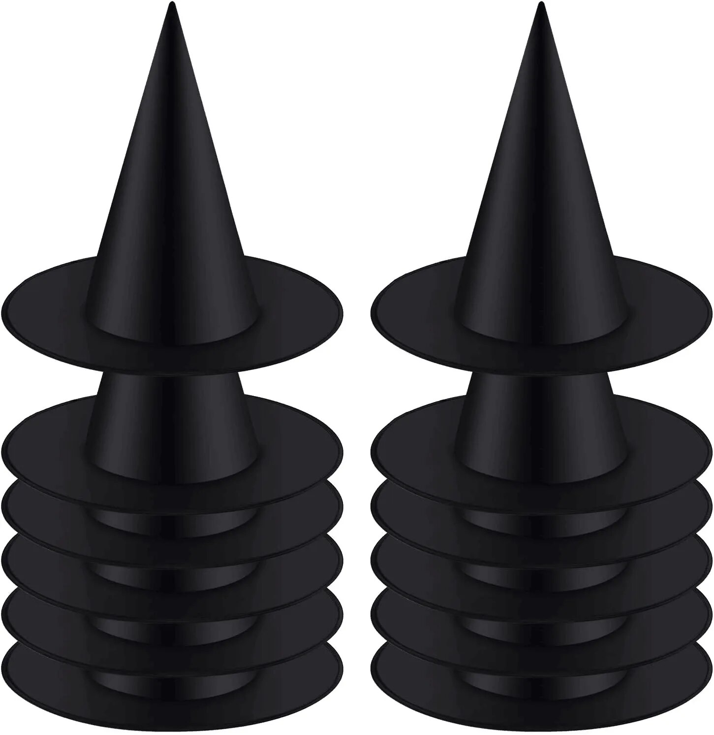 Chapeau de Sorcière Noir, lot de 12 pièces