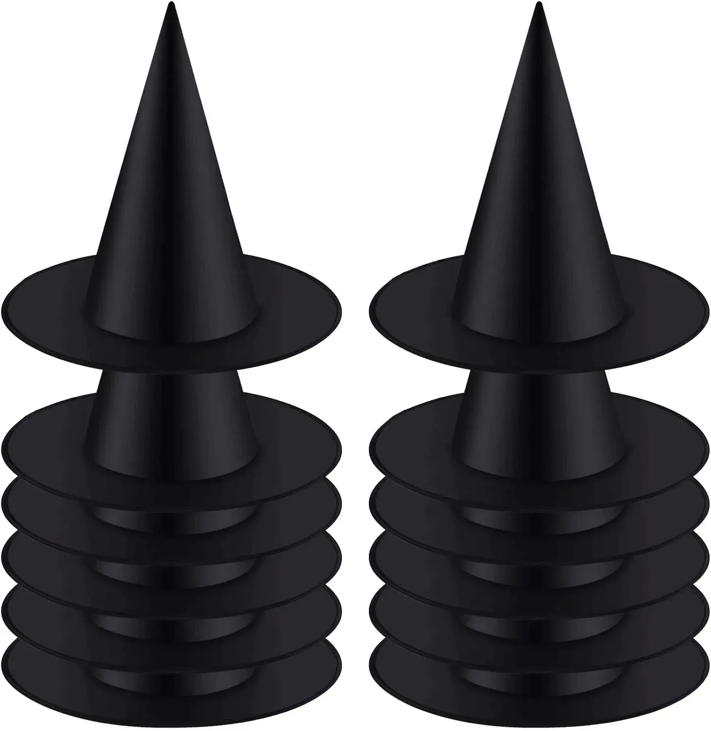 Chapeau de Sorcière Noir, lot de 12 pièces