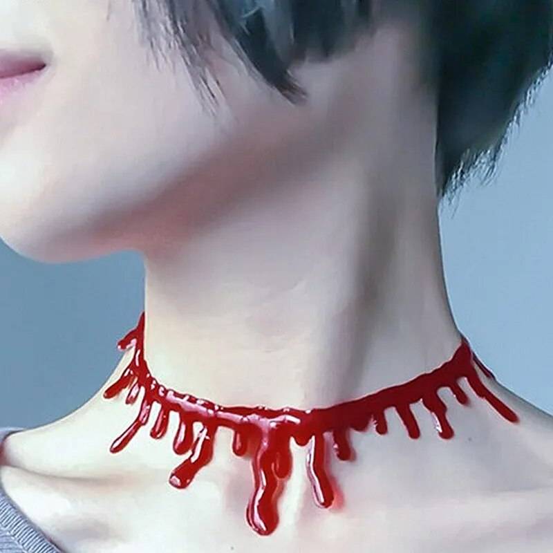 Collier Fausse Cicatrice Sanglante