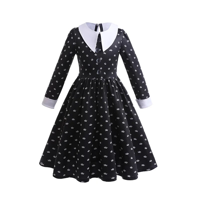 Déguisement Cosplay Mercredi Addams (Enfant de 4 à 12 ans), accessoires en option