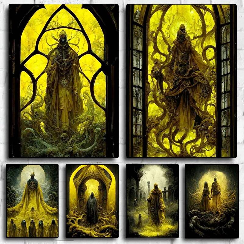 Peinture sur Toile, Mythe de Cthulhu et Hastur le Roi Jaune
