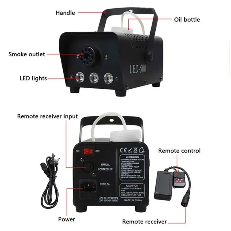 Machine à fumée LED RGB avec télécommande