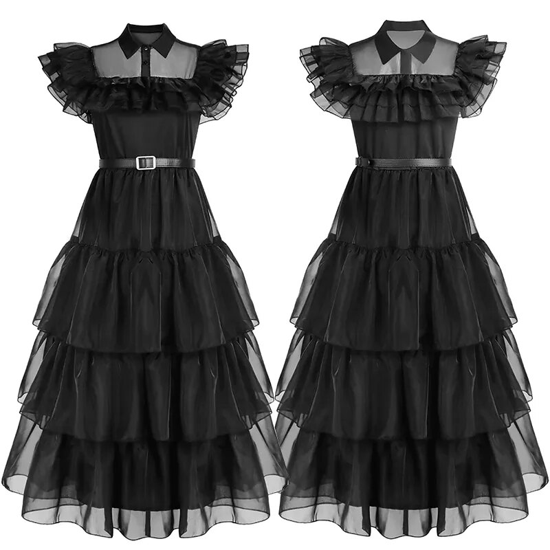 Déguisement Cosplay de Mercredi Addams, Adulte